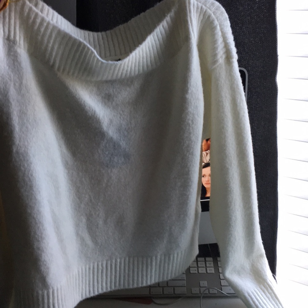 white sweater